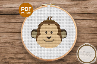 Cute Cartoon Monkey Face Modern Cross Stitch Review