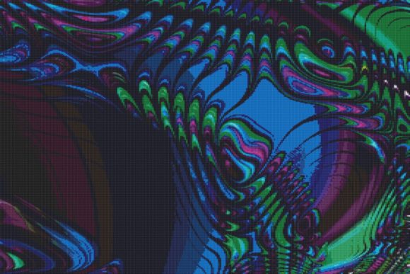 Fractal Cross Stitch Pattern - Blue Review