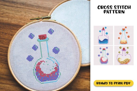 Magic Potion Cross Stitch Pattern Review for Holiday Crafts