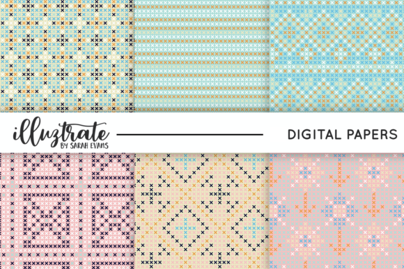 Pastel Cross Stitch Seamless Patterns Review