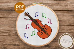 Review: Violin Modern Cross Stitch Pattern for Boutique Sweatshirts