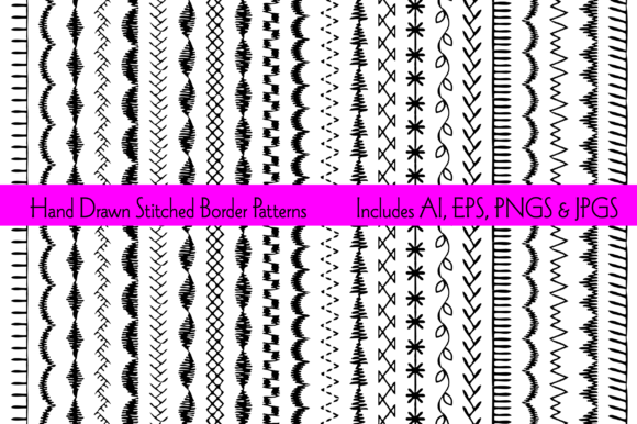 Reviewing Hand Drawn Black Embroidery Stitches Bor for Boutiques